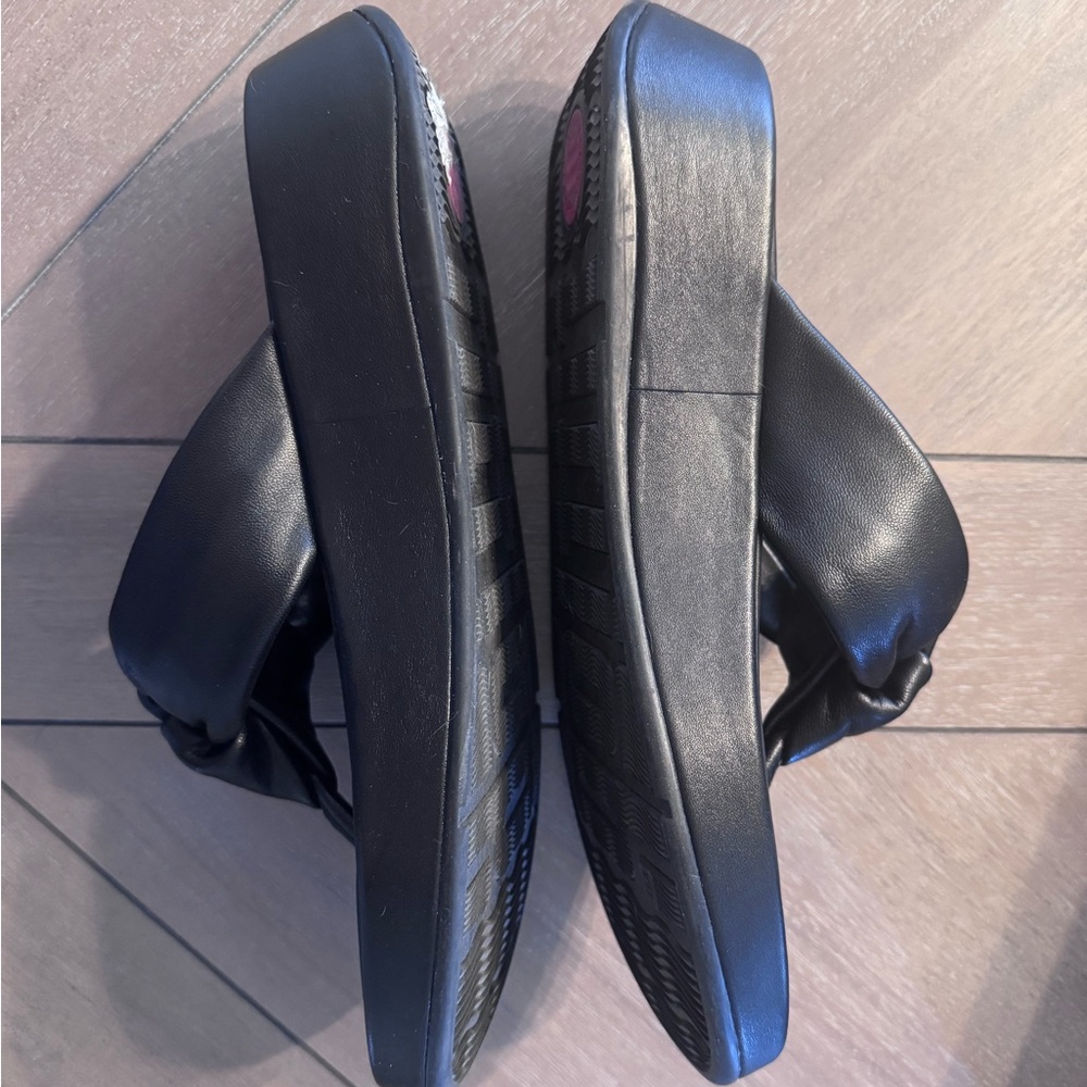 FitFlop F-MODE Knot Soft-Leather Flatform Toe-Post Sandals - Picture 4 of 11